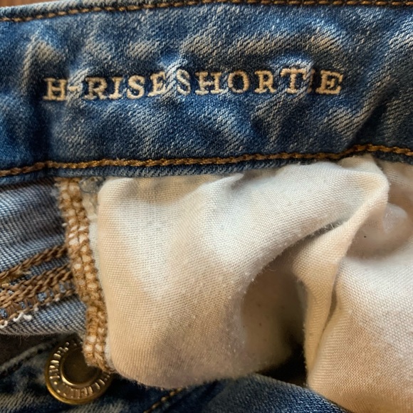 2 Pairs Of Blue Distressed American Eagle Jean Shorts, Sizes 0 & 2 - Picture 4 of 7